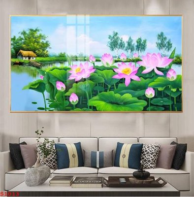 Tải file Tranh cửu ngư quần hội sen cá S1013 (gốc) làm tranh trang trí