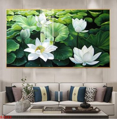 File tranh Tranh cửu ngư quần hội sen cá S1029 (bản gốc) in lụa 5D