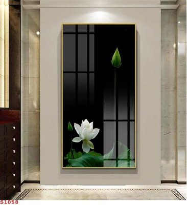 Download file Tranh cửu ngư quần hội sen cá S1058 (gốc) in mica cao cấp