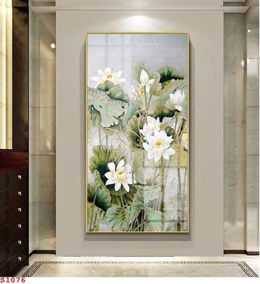 File tranh PSD Tranh cửu ngư quần hội sen cá S1076 chất lượng cao