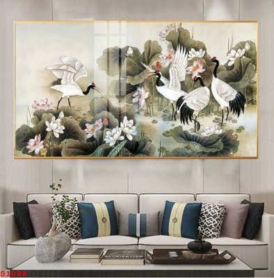 File in ấn Tranh cửu ngư quần hội sen cá S1088 (bản gốc) chất lượng cao