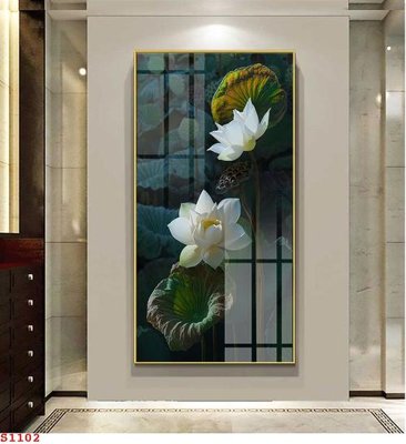 Tải file Tranh cửu ngư quần hội sen cá S1102 (ảnh gốc) in gạch men