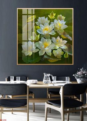 File gốc in ấn Tranh cửu ngư quần hội sen cá S1134 độ phân giải cao