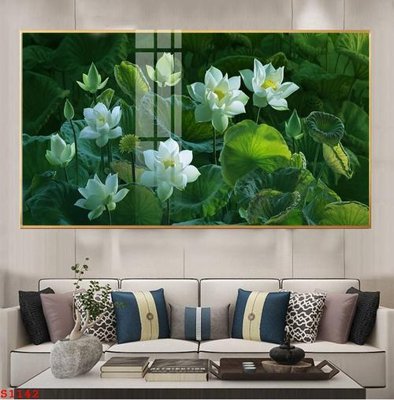 Tải file Tranh cửu ngư quần hội sen cá S1142 (ảnh gốc) in tranh kính