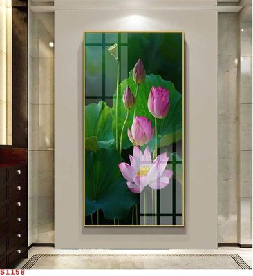 File tranh Tranh cửu ngư quần hội sen cá S1158 (gốc) chủ đề trừu tượng