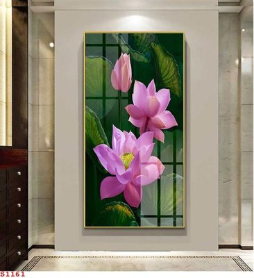 File tranh Tranh cửu ngư quần hội sen cá S1161 (bản gốc) treo tường