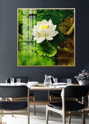 File in lụa Tranh cửu ngư quần hội sen cá S1171 (tân cổ điển) Tranh cửu ngư quần hội sen cá S1171