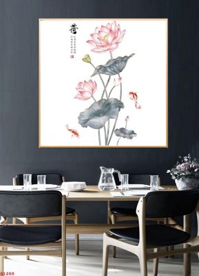 Tải về hình ảnh gốc Tranh cửu ngư quần hội sen cá S1200 sắc nét