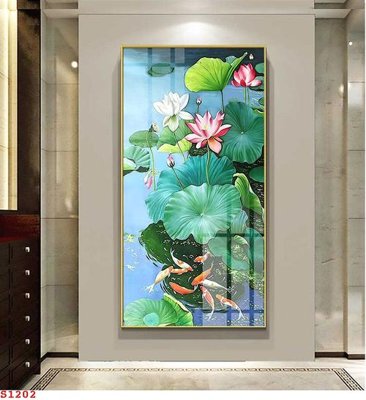 Download file gốc Tranh cửu ngư quần hội sen cá S1202 (dùng cho in ấn)