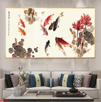 Mua file ảnh gốc Tranh cửu ngư quần hội sen cá S1203 (chất lượng cao)