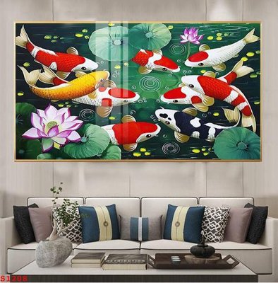 Tải file gốc Tranh cửu ngư quần hội sen cá S1208 (bản PSD) chỉnh sửa được