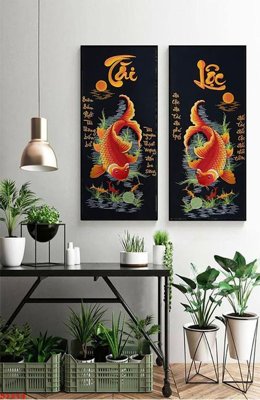 File gốc Tranh cửu ngư quần hội sen cá S1214 (PSD/TIFF) độ phân giải cao