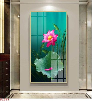 File tranh Tranh cửu ngư quần hội sen cá S1258 (gốc) in trên kính