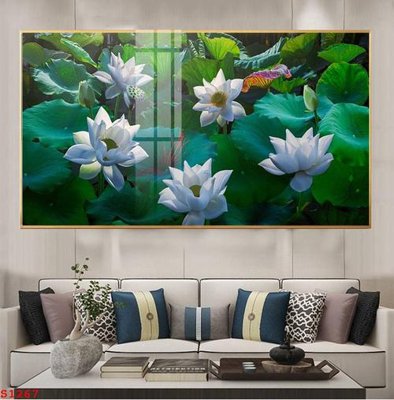 File gốc Tranh cửu ngư quần hội sen cá S1267 (ảnh rõ nét) để in