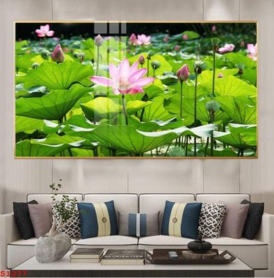 File gốc Tranh cửu ngư quần hội sen cá S1277 (trang trí) cho phòng khách