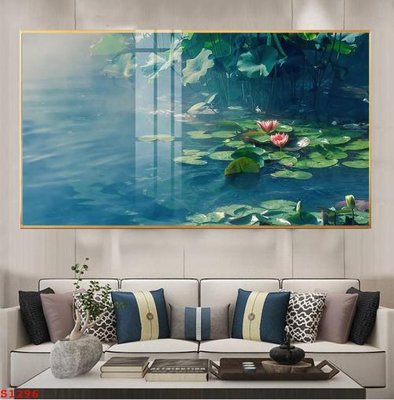 File gốc Tranh cửu ngư quần hội sen cá S1296 (ảnh chi tiết) để in lụa