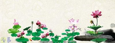 Ảnh gốc Tranh cửu ngư quần hội sen cá S146 (siêu chi tiết) để in ấn