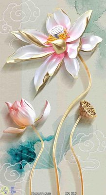 File tranh in mica Tranh cửu ngư quần hội sen cá S15 (độ phân giải cao)