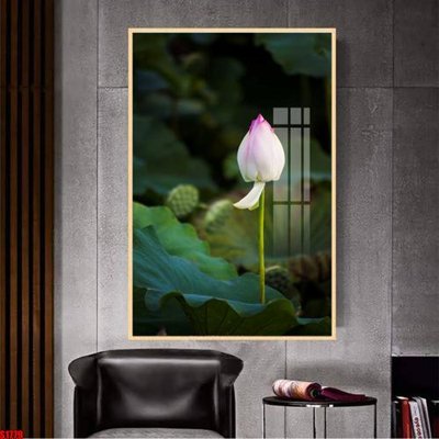 File tranh File tranh hoa sen S1779 (bản gốc) in lụa dán tường