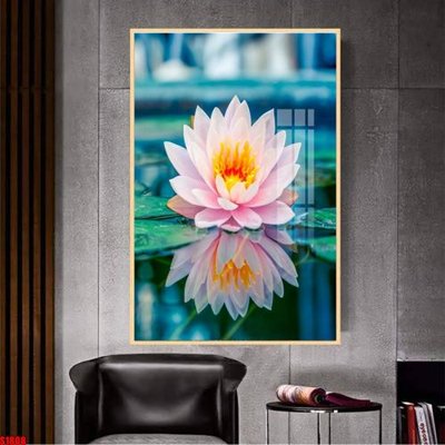 Chi tiết file tranh tráng gương File tranh hoa sen S1808 (ảnh gốc)