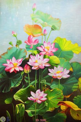 File gốc Tranh cửu ngư quần hội sen cá S182 (cho in ấn) độc quyền