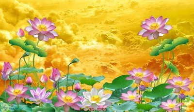 File gốc Tranh cửu ngư quần hội sen cá S206 (phong cách) châu Âu