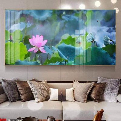 File gốc File tranh hoa sen S2111 (in tráng gương) ốp tường