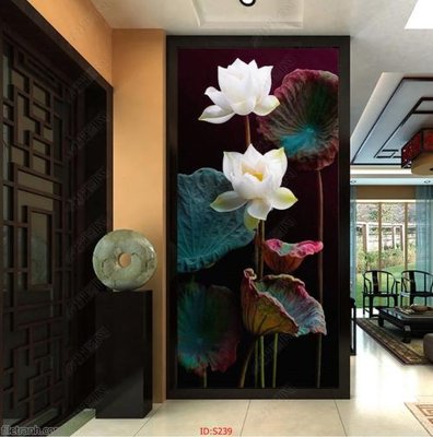 Hình ảnh file gốc Tranh cửu ngư quần hội sen cá S239 (chất lượng cao)