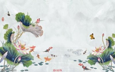 Tải file Tranh cửu ngư quần hội sen cá S279 (gốc) làm tranh treo tường