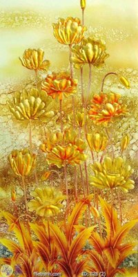 File in mica Tranh cửu ngư quần hội sen cá S28 (bản gốc) làm vách ngăn