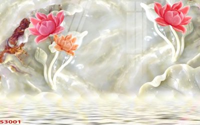 Download file ảnh gốc Tranh hoa sen cá cửu ngư quần hội S3001 để in ấn