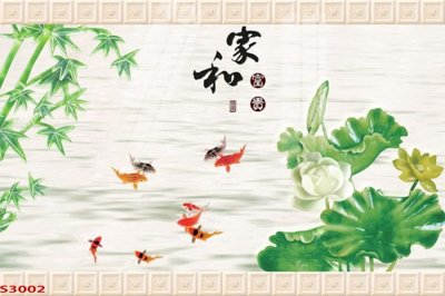 Download file Tranh hoa sen cá cửu ngư quần hội S3002 (chuẩn in) chất lượng cao