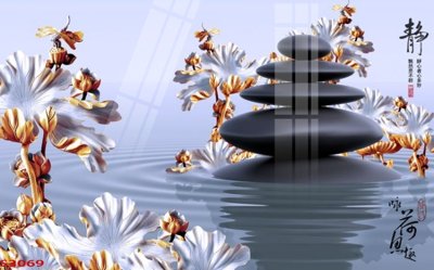 Tải file gốc Tranh hoa sen cá cửu ngư quần hội S3069 (in không vỡ ảnh)