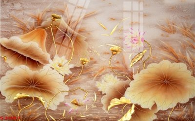 Mua file tranh gốc Tranh hoa sen cá cửu ngư quần hội S3081 tại Filetranh.com