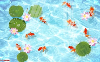 Cung cấp file tranh gốc Tranh hoa sen cá cửu ngư quần hội S3090 độc quyền