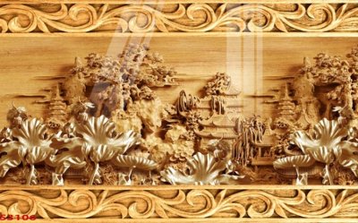 Ảnh gốc Tranh hoa sen cá cửu ngư quần hội S3106 (siêu chi tiết) để in ấn