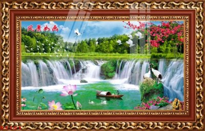 File tranh Tranh hoa sen cá cửu ngư quần hội S3151 (ảnh gốc) in trần nhà