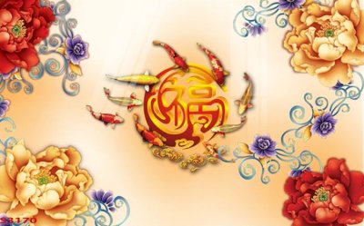 Tải file Tranh hoa sen cá cửu ngư quần hội S3170 (ảnh gốc) in gạch men