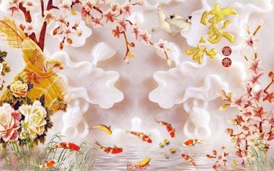 File tranh Tranh cửu ngư quần hội sen cá S322 (ảnh gốc) độc quyền