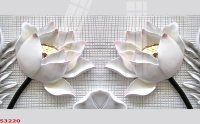 File in trần Tranh hoa sen cá cửu ngư quần hội S3220 (bản gốc) hoa văn