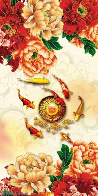 Tải file Tranh cửu ngư quần hội sen cá S324 (gốc) in ấn chất lượng