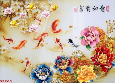 Tải file gốc Tranh hoa sen cá cửu ngư quần hội S3265 (bản PSD) gốc