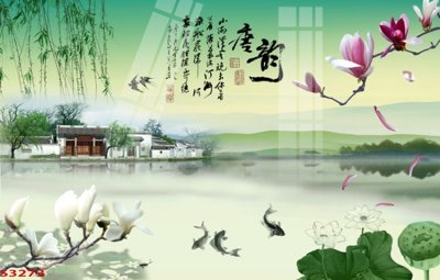 Download file gốc Tranh hoa sen cá cửu ngư quần hội S3273 (in lụa) nghệ thuật