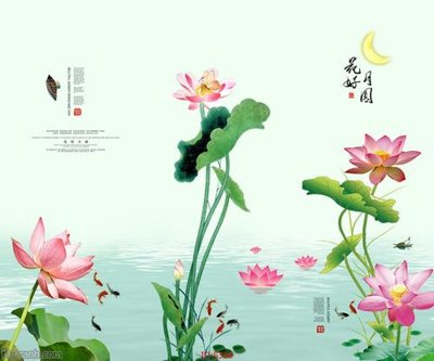 File in ấn chuyên nghiệp Tranh cửu ngư quần hội sen cá S328 (file gốc)