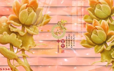 File tranh Tranh hoa sen cá cửu ngư quần hội S3341 (gốc) phong cách tối giản