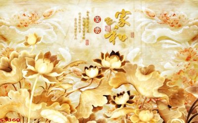 File gốc Tranh hoa sen cá cửu ngư quần hội S3360 (phong cách) châu Âu