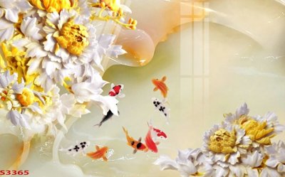 File gốc Tranh hoa sen cá cửu ngư quần hội S3365 (chuẩn CMYK) cho nhà in