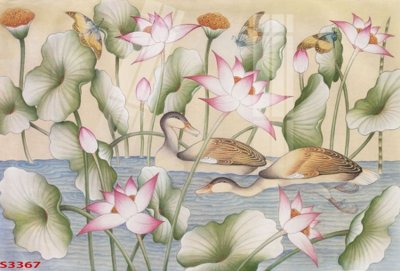 Tải file Tranh hoa sen cá cửu ngư quần hội S3367 (gốc) làm file thiết kế