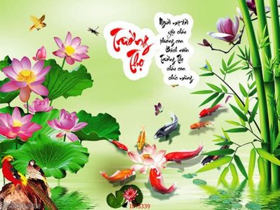 File tranh Tranh cửu ngư quần hội sen cá S339 (gốc) in film