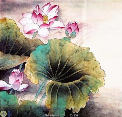 File tranh gốc PSD Tranh cửu ngư quần hội sen cá S34 còn nguyên layer